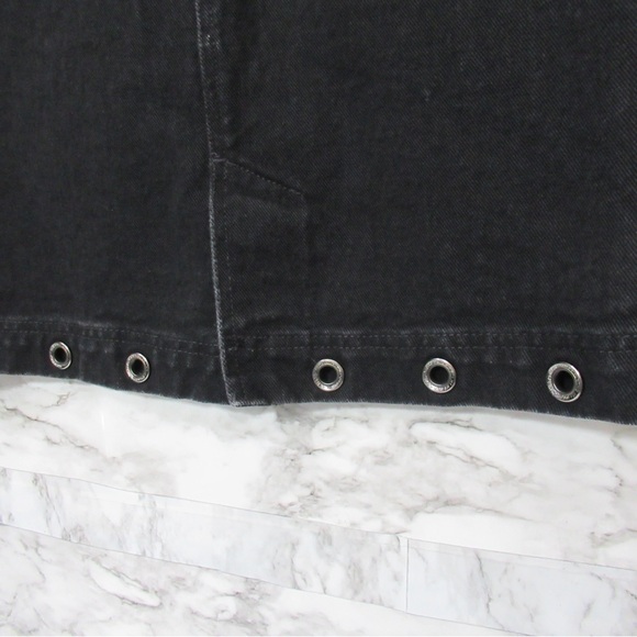 Harley Davidson Vintage Black Denim Skirt Size 8 - Picture 7 of 15
